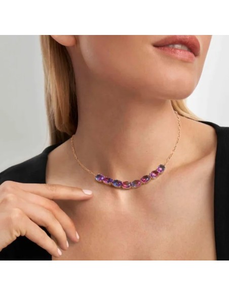 Collana NOMINATION SYMBIOSI in argento 925 rosato pietre bicolore r...