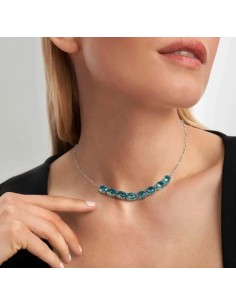 Collana NOMINATION SYMBIOSI in argento 925 pietre bicolore celeste/... 2