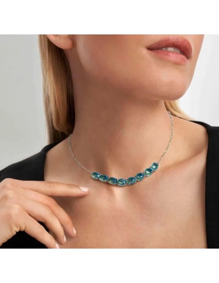 Collana NOMINATION SYMBIOSI in argento 925 pietre bicolore celeste/...