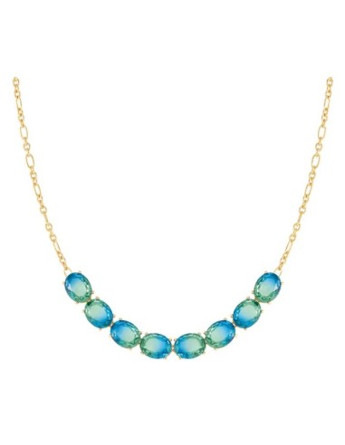 Collana NOMINATION SYMBIOSI in argento 925 dorato pietre bicolore c...