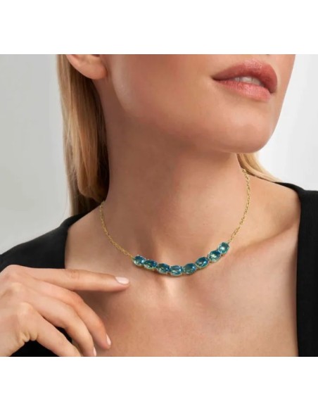 Collana NOMINATION SYMBIOSI in argento 925 dorato pietre bicolore c...