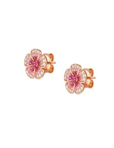 Orecchini NOMINATION CRYSALIS in argento 925 rosato fiore cristalli...