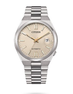 Orologio CITIZEN Uomo Tsuyosa NJ0151-88W Beige con cinturino in acc...