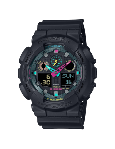 Orologio CASIO G-SHOCK GA-100MF-1AER Full Black con dettagli fluore...