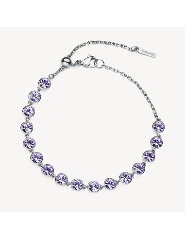Bracciale BROSWAY Symphonia in acciaio 316L e cristalli tanzanite B...