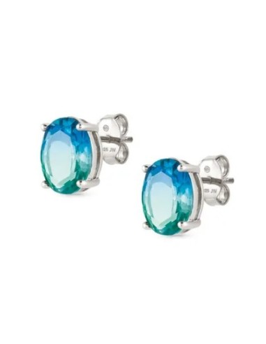 Orecchini NOMINATION SYMBIOSI in argento 925 pietre bicolore celest...