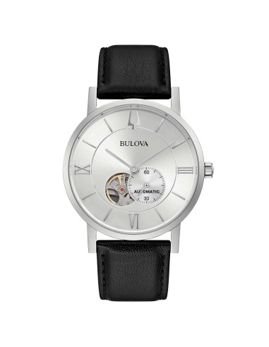 Orologio BULOVA Clipper Open Automatic 96A237 cinturino in pelle ne...