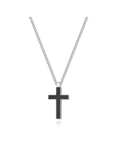 Collana Uomo S'AGAPO' PROUD SPD07 in acciaio 316L con croce smalto ...