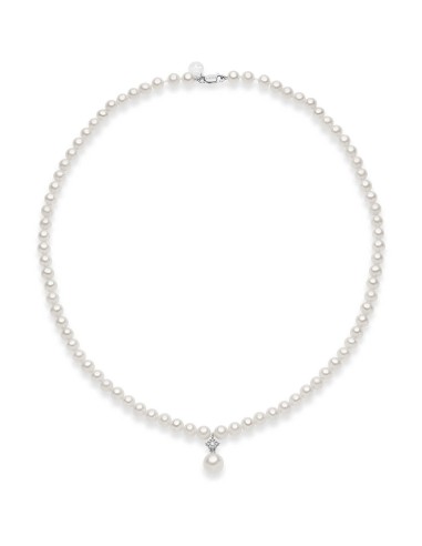 Acquista Collana COMETE GIOIELLI in oro bianco 18Kt filo di perle e...