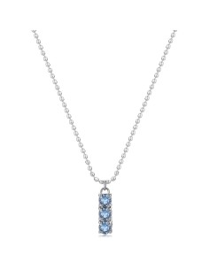 Collana S'AGAPO DAZZLY in acciaio 316L pendente con 3 cristalli lig...