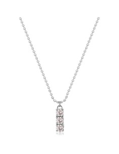 Collana S'AGAPO DAZZLY in acciaio 316L pendente con 3 cristalli SDZ...