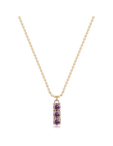 Collana S'AGAPO DAZZLY in acciaio 316L dorato pendente con 3 crista...