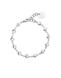 Bracciale S'AGAPO CHUNKY in acciaio 316L catena a cuori SHK93  a so...