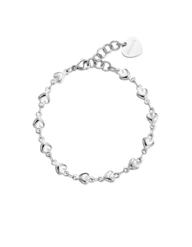 Bracciale S'AGAPO CHUNKY in acciaio 316L catena a cuori SHK93 only ...