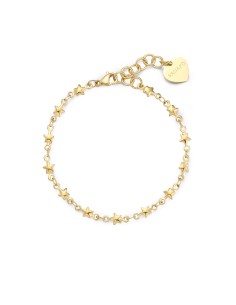 Bracciale S'AGAPO CHUNKY in acciaio 316L dorato catena a stelle SHK...