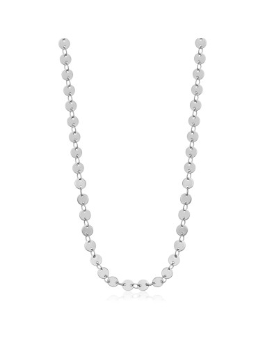 Collana S'AGAPO CHUNKY in acciaio 316L catena a dischetti SHK87 onl...