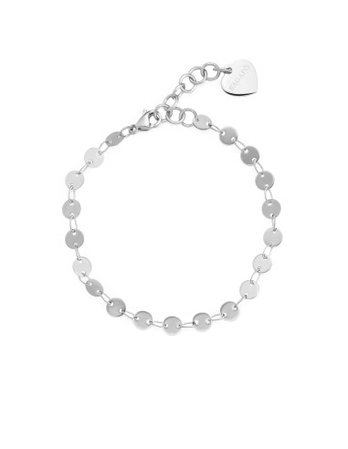 Bracciale S'AGAPO CHUNKY in acciaio 316L catena a dischetti SHK95 o...