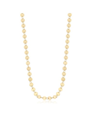 Collana S'AGAPO CHUNKY in acciaio 316L dorato catena a dischetti SH...