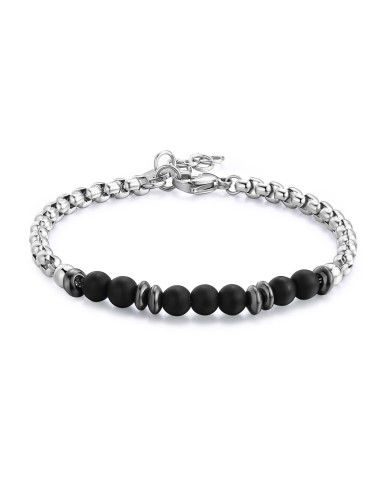 Bracciale Uomo S'AGAPO' RIOT SRT29 in acciaio 316L e onice only 21,...