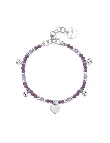 Bracciale S'AGAPO GLINT SGI11 in acciaio 316L con sfere in vetro vi...