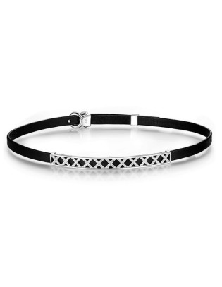 Collana ROSATO SOGNI in argento 925 e pelle - RSOF02