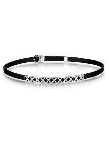 Collana ROSATO SOGNI in argento 925 e pelle - RSOF02