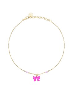 Cavigliera RUE DES MILLE Candy Bow in argento 925 dorato fiocchetto...