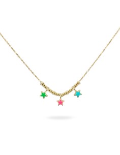 Girocollo RUE DES MILLE Colorfun in argento 925 dorato 3 stelle GR-...