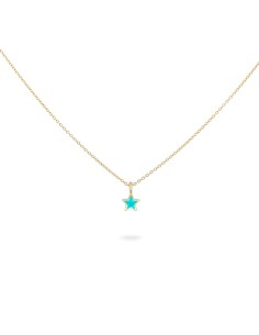 Girocollo RUE DES MILLE Colorfun in argento 925 dorato stella turch...