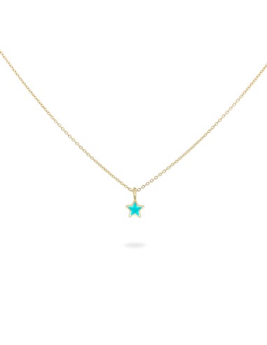 Girocollo RUE DES MILLE Colorfun in argento 925 dorato stella turch...