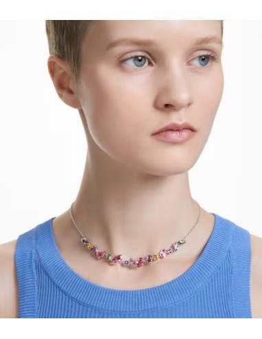 SWAROVSKI GEMA:COLLANA MINI FRONTAL PINK/RHS only 199,00 € on OroFa...