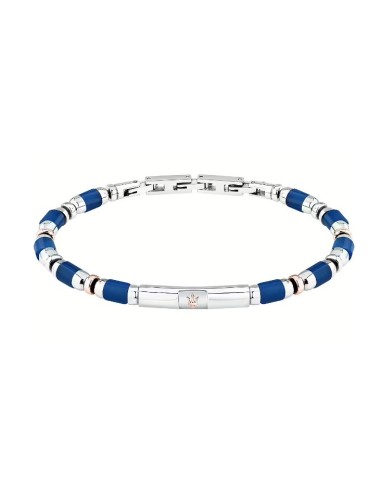 Bracciale MASERATI Uomo in acciaio e pietra di colore blu JM334AVD4...