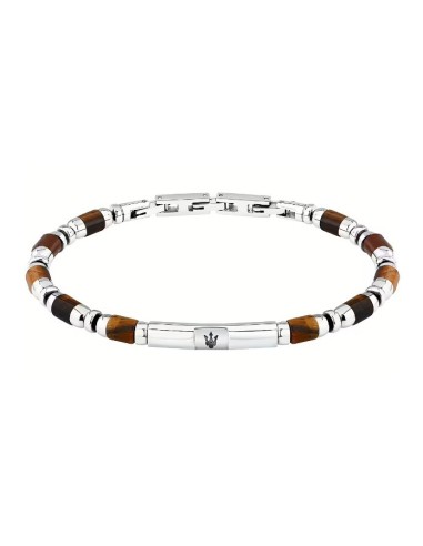 Bracciale MASERATI Uomo in acciaio e pietra marrone JM334AVD47  a s...