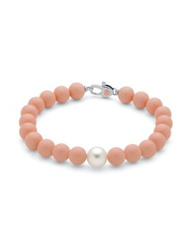 Bracciale MILUNA Terra e Mare PBR2085V con corallo rosa e perla in ...