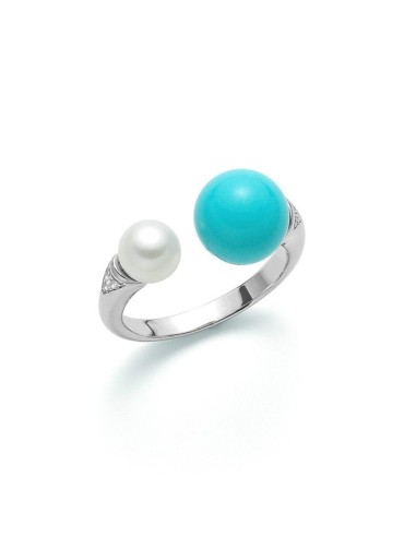 Acquista Anello MILUNA Terra e Mare PLI1511 con turchese e perla in...