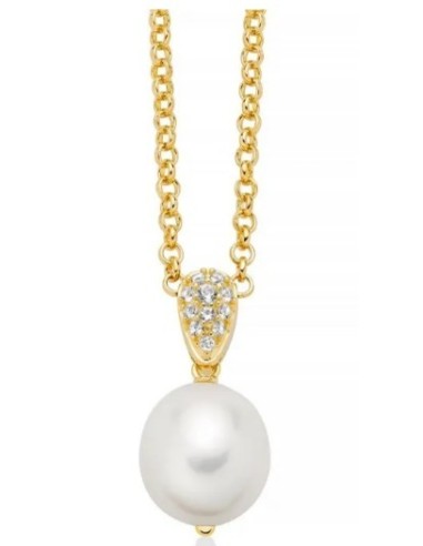 Collana MILUNA Giochi di Perle PCL6537G pendente perla e topazi in ...