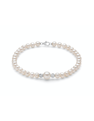 Acquista Bracciale MILUNA PBR3369 in oro 18Kt con perle e centrale ...
