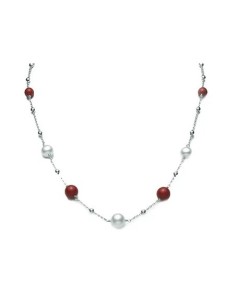 Collana MILUNA Terra e Mare PCL5828 con corallo e perle in argento ...