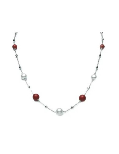 Collana MILUNA Terra e Mare PCL5828 con corallo e perle in argento ...