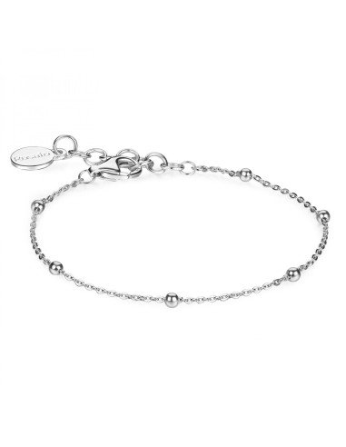 Bracciale morbido ROSATO in argento 925 con palline RZB044 personal...