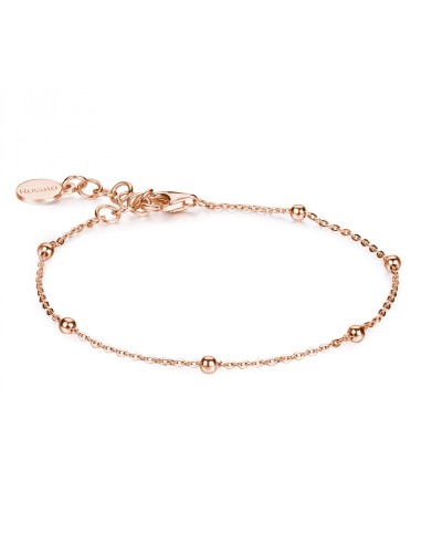 Bracciale morbido ROSATO in argento 925 rosato con palline RZB045 p...