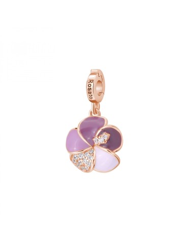 Charm Rosato in argento 925 rosato con smalto e cristalli RZ230 Ibi...