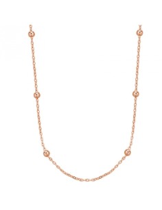 Collana lunga ROSATO in argento 925 rosato con palline RZC057 perso...