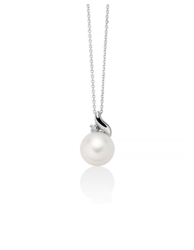 Collana MILUNA PCL6556 in oro bianco 18Kt con perla e diamanti only...