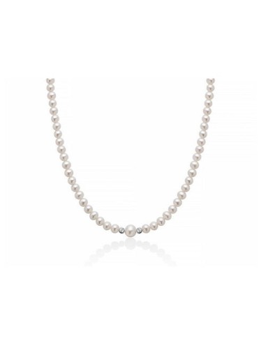 Collana MILUNA filo di perle PCL6444 in oro bianco 18Kt con boule i...