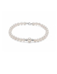Bracciale MILUNA PBR3495 in oro bianco 18Kt con boule in oro e perl...