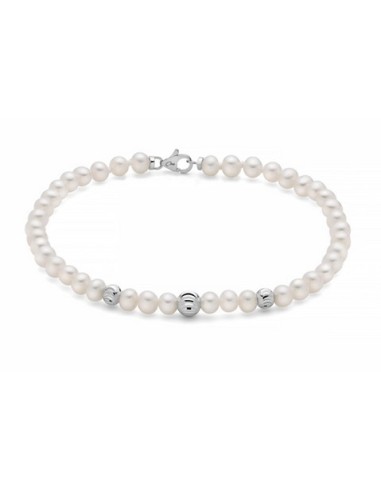 Bracciale MILUNA PBR3473 in oro bianco 18Kt con perle e boule in or...