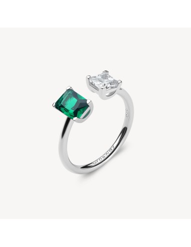 Anello BROSWAY FANCY in argento 925 e cubic zirconia emerald FLG09C...