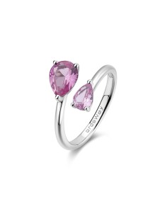 Anello BROSWAY FANCY in argento 925 e cubic zirconia light ruby e b...