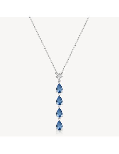 Collana BROSWAY FANCY in argento 925 e cubic zirconia bianchi e sap...